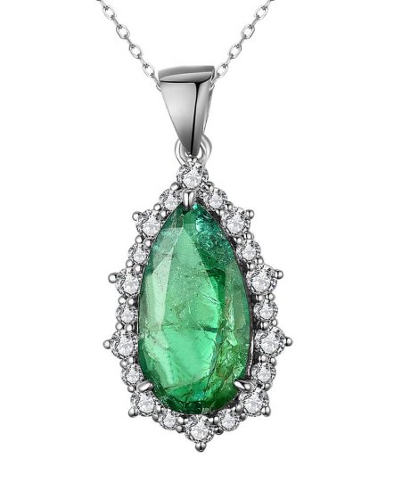 PEAR EMERALD DIAMOND PENDANT (TP2820)